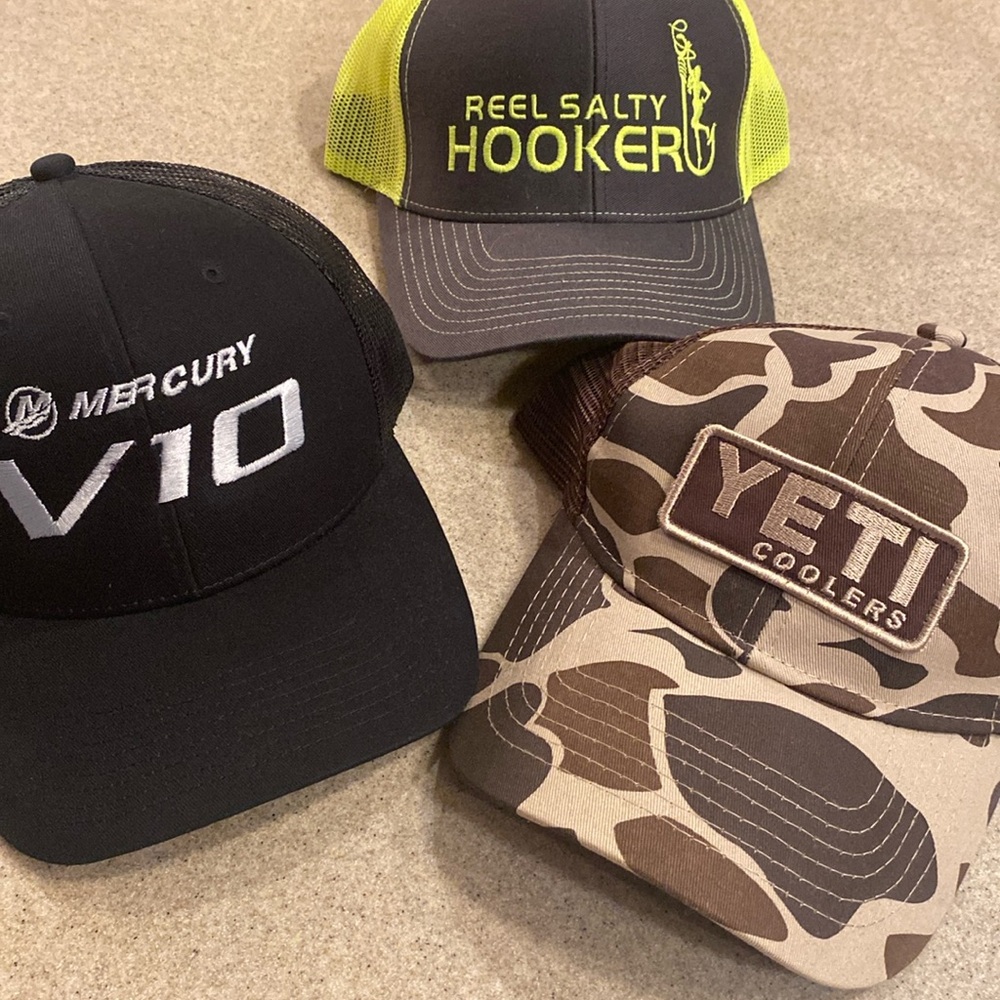 Gently used fishing hats